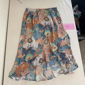 Les Amis Floral Midi Skirt - Large